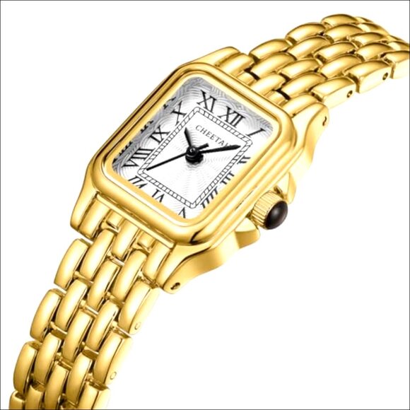 Small Rectangular Women\'s Watch with Roman Dial and Vintage Bracelet main image 7